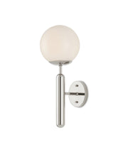 Barbican Wall Sconce in Polished Nickel / White