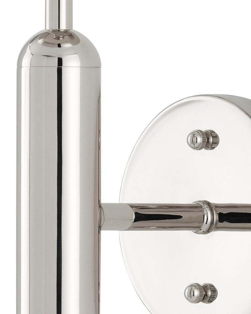 Barbican Wall Sconce in Polished Nickel / White