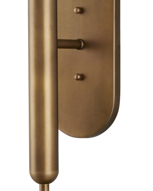 Barbican 2-Light Wall Sconce in Antique Brass / White
