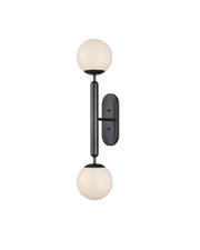 Barbican 2-Light Wall Sconce in Oil Rubbed Bronze / White