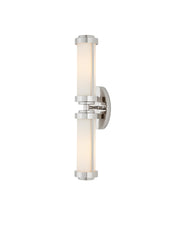 Bowland 2-Light Bath Wall Sconce in Polished Nickel / White