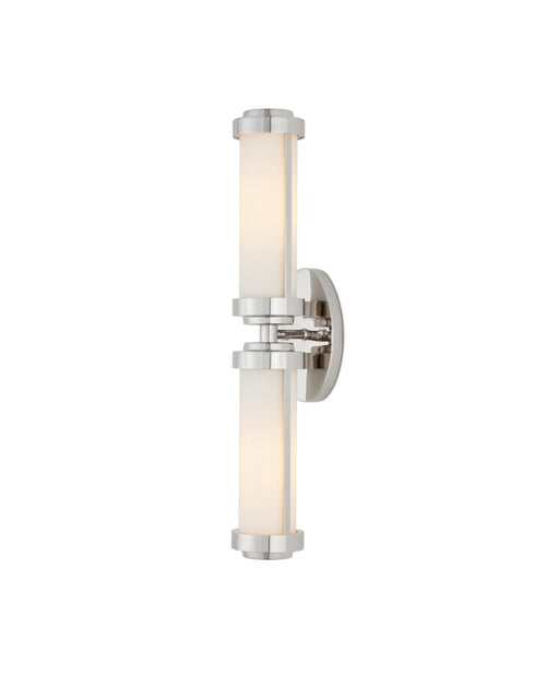 Bowland 2-Light Bath Wall Sconce in Polished Nickel / White