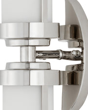 Bowland 2-Light Bath Wall Sconce in Polished Nickel / White