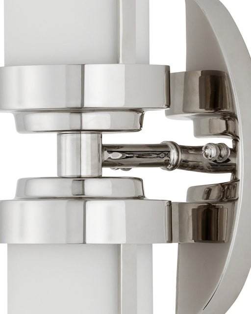 Bowland 2-Light Bath Wall Sconce in Polished Nickel / White