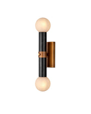 Beatrix 2-Light Marble Wall Sconce in Natural / Antique Brass / Black