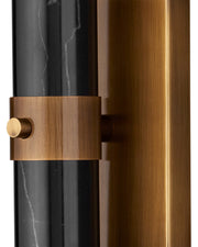 Beatrix 2-Light Marble Wall Sconce in Natural / Antique Brass / Black