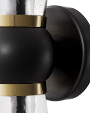 Byford 2-Light Bath Wall Sconce in Oil Rubbed Bronze / Clear / Polished Brass