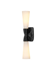 Burrows 2-Light Bath Wall Sconce in Opaque White / Oil Rubbed Bronze