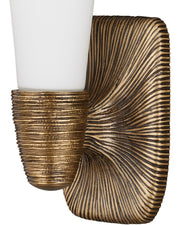 Bonaz Bath Wall Sconce in Opaque White / Antique Brass