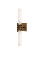 Brietta 2-Light Bath Wall Sconce in Opaque White / Antique Brass
