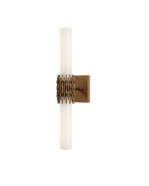 Brietta 2-Light Bath Wall Sconce in Opaque White / Antique Brass