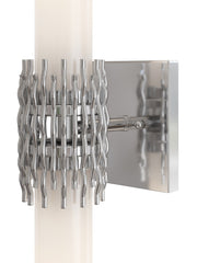 Brietta 2-Light Bath Wall Sconce in Opaque White / Polished Nickel