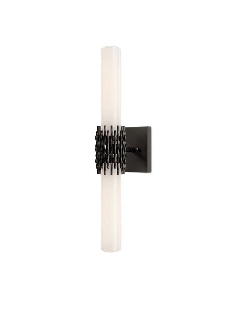 Brietta 2-Light Bath Wall Sconce in Opaque White / Oil Rubbed Bronze