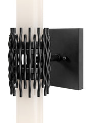 Brietta 2-Light Bath Wall Sconce in Opaque White / Oil Rubbed Bronze