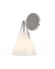 Bronwen Bath Wall Sconce in Opaque White / Polished Nickel
