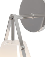 Bronwen Bath Wall Sconce in Opaque White / Polished Nickel