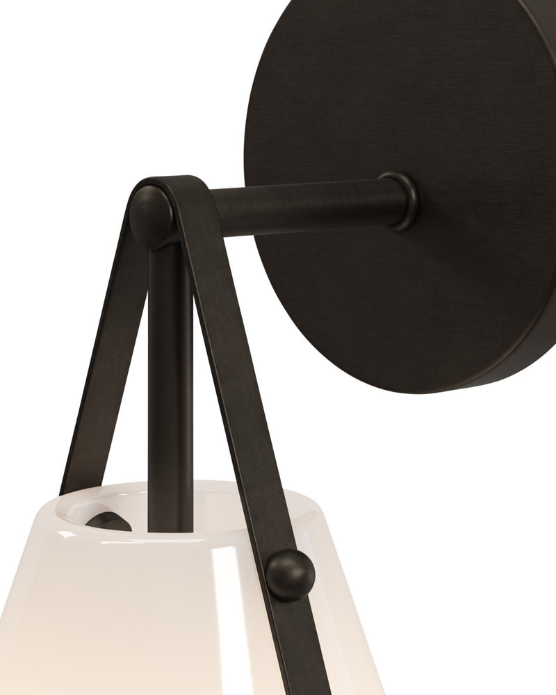 Bronwen Bath Wall Sconce in Opaque White / Oil Rubbed Bronze