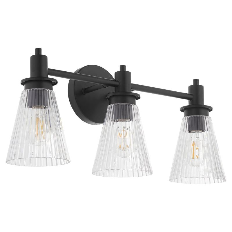 Lawton 3 Light Vanity Light in Matte Black