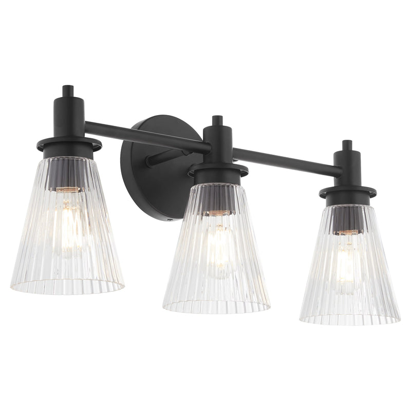 Lawton 3 Light Vanity Light in Matte Black