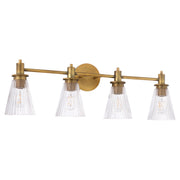 Lawton 4 Light Vanity Light in Brushed Brass