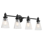 Lawton 4 Light Vanity Light in Matte Black