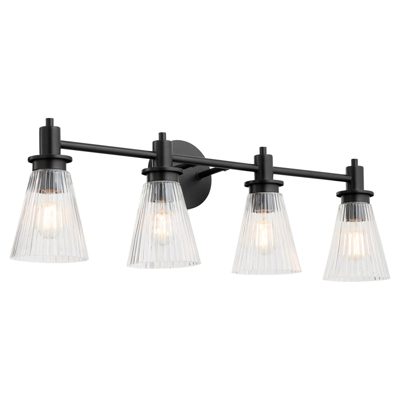 Lawton 4 Light Vanity Light in Matte Black