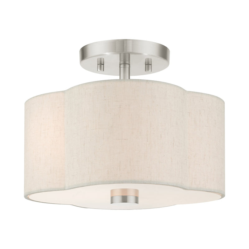 Solstice 2-Light 11" Semi-Flush Mount in Brushed Nickel