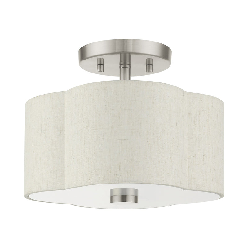 Solstice 2-Light 11" Semi-Flush Mount in Brushed Nickel