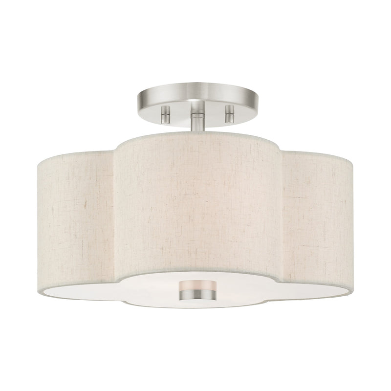 Solstice 2-Light 13" Semi-Flush Mount in Brushed Nickel