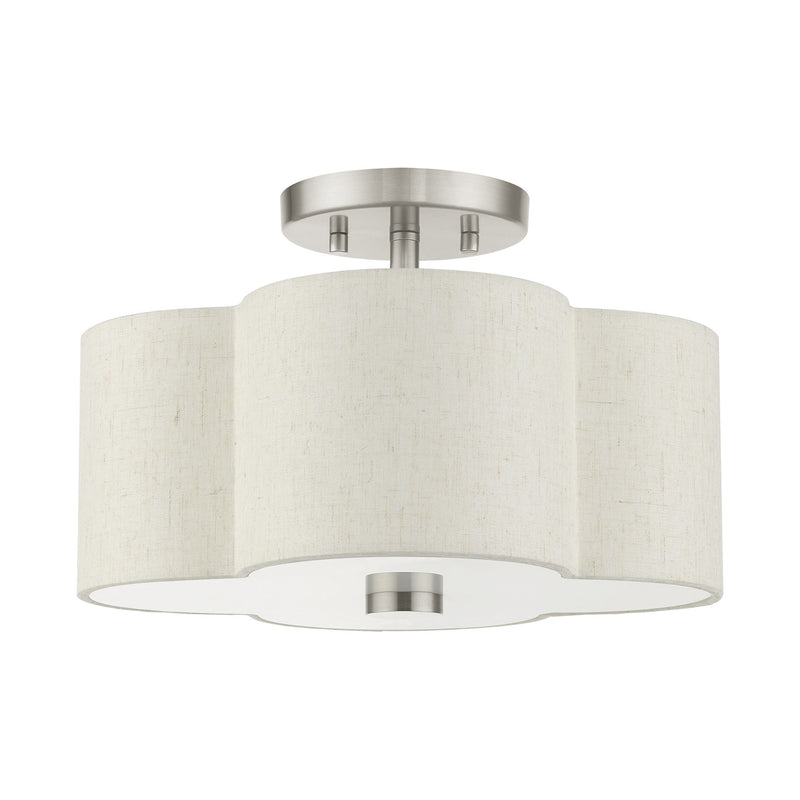 Solstice 2-Light 13" Semi-Flush Mount in Brushed Nickel
