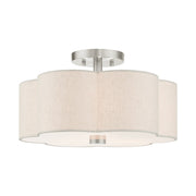 Solstice 3-Light 15" Semi-Flush Mount in Brushed Nickel