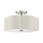 Solstice 3-Light 15" Semi-Flush Mount in Brushed Nickel