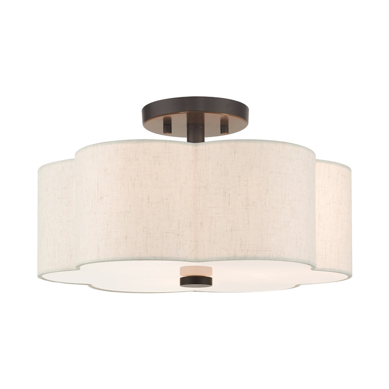 Solstice 3-Light 15" Semi-Flush Mount in English Bronze