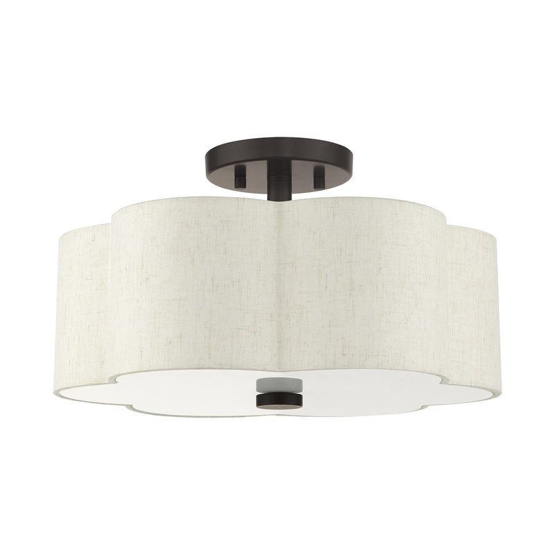 Solstice 3-Light 15" Semi-Flush Mount in English Bronze