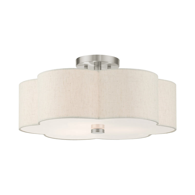 Solstice 3-Light 18" Semi-Flush Mount in Brushed Nickel