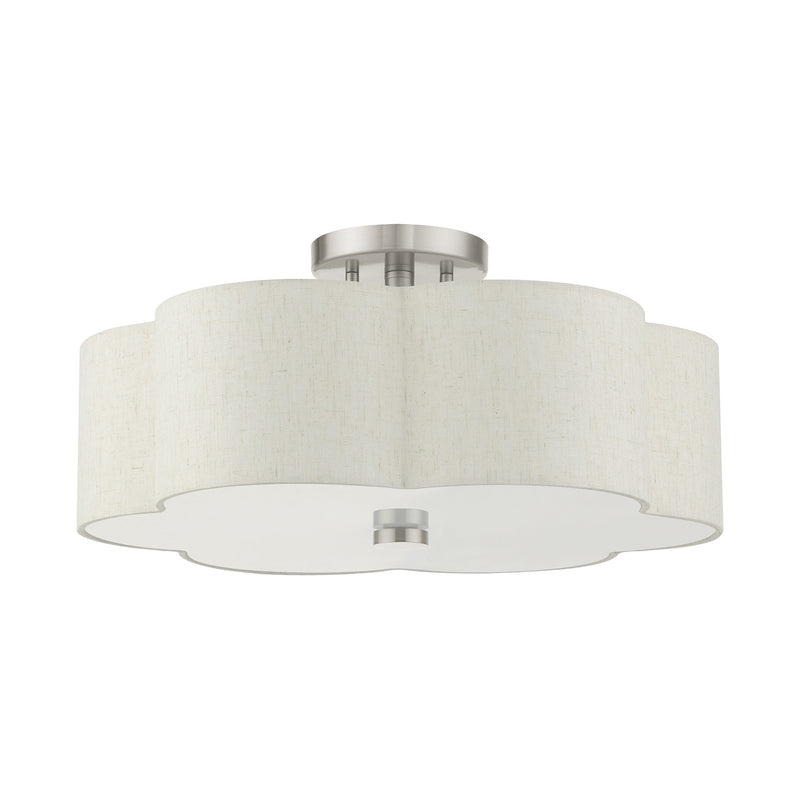 Solstice 3-Light 18" Semi-Flush Mount in Brushed Nickel