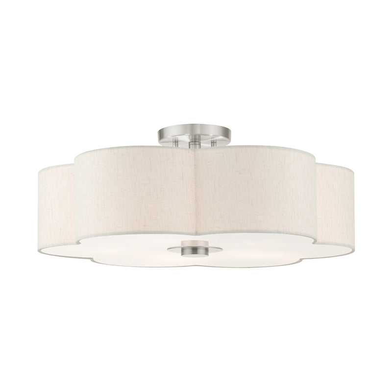 Solstice 5-Light Semi-Flush Mount in Brushed Nickel