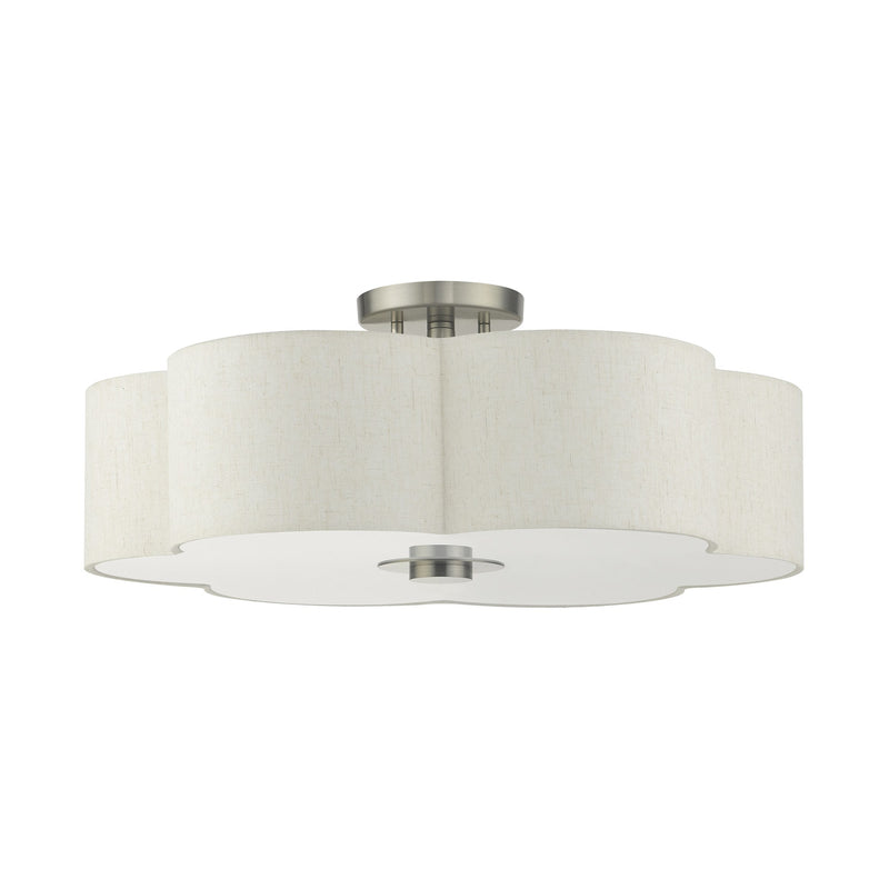 Solstice 5-Light Semi-Flush Mount in Brushed Nickel
