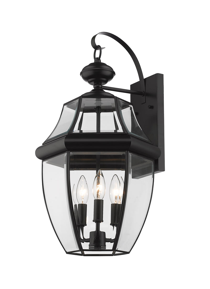 Westover 3 Light 12.25" Outdoor Wall Light in Black