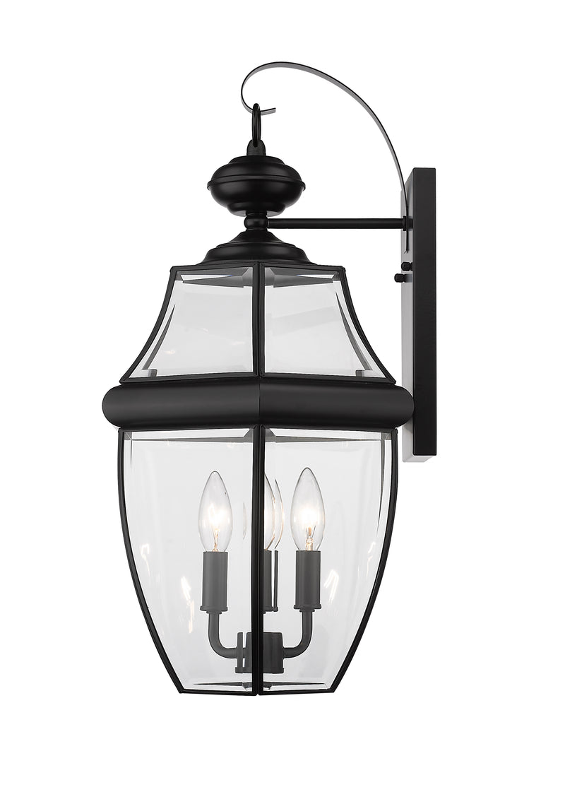 Westover 3 Light 12.25" Outdoor Wall Light in Black