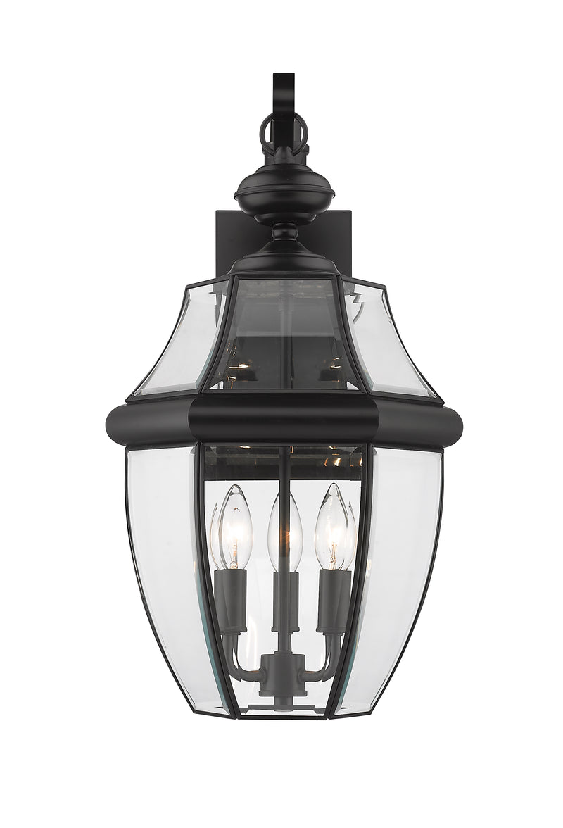 Westover 3 Light 12.25" Outdoor Wall Light in Black