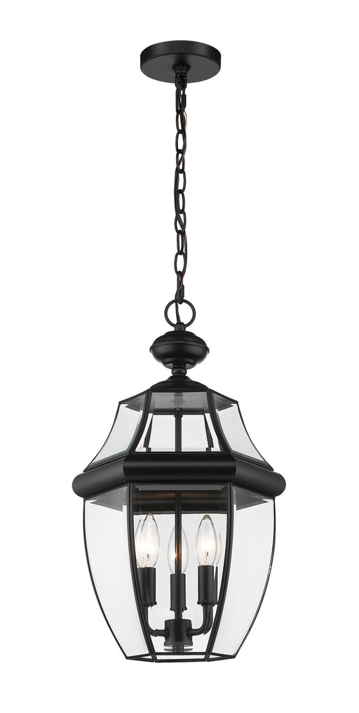 Westover 3 Light 10.5" Outdoor Chain Mount Ceiling Fixture in Black