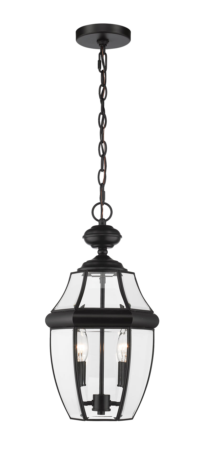 Westover 2 Light 8.75" Outdoor Chain Mount Ceiling Fixture in Black