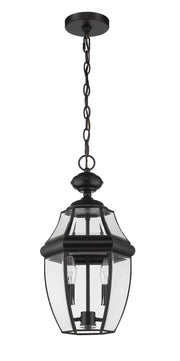 Westover 2 Light 8.75" Outdoor Chain Mount Ceiling Fixture in Black