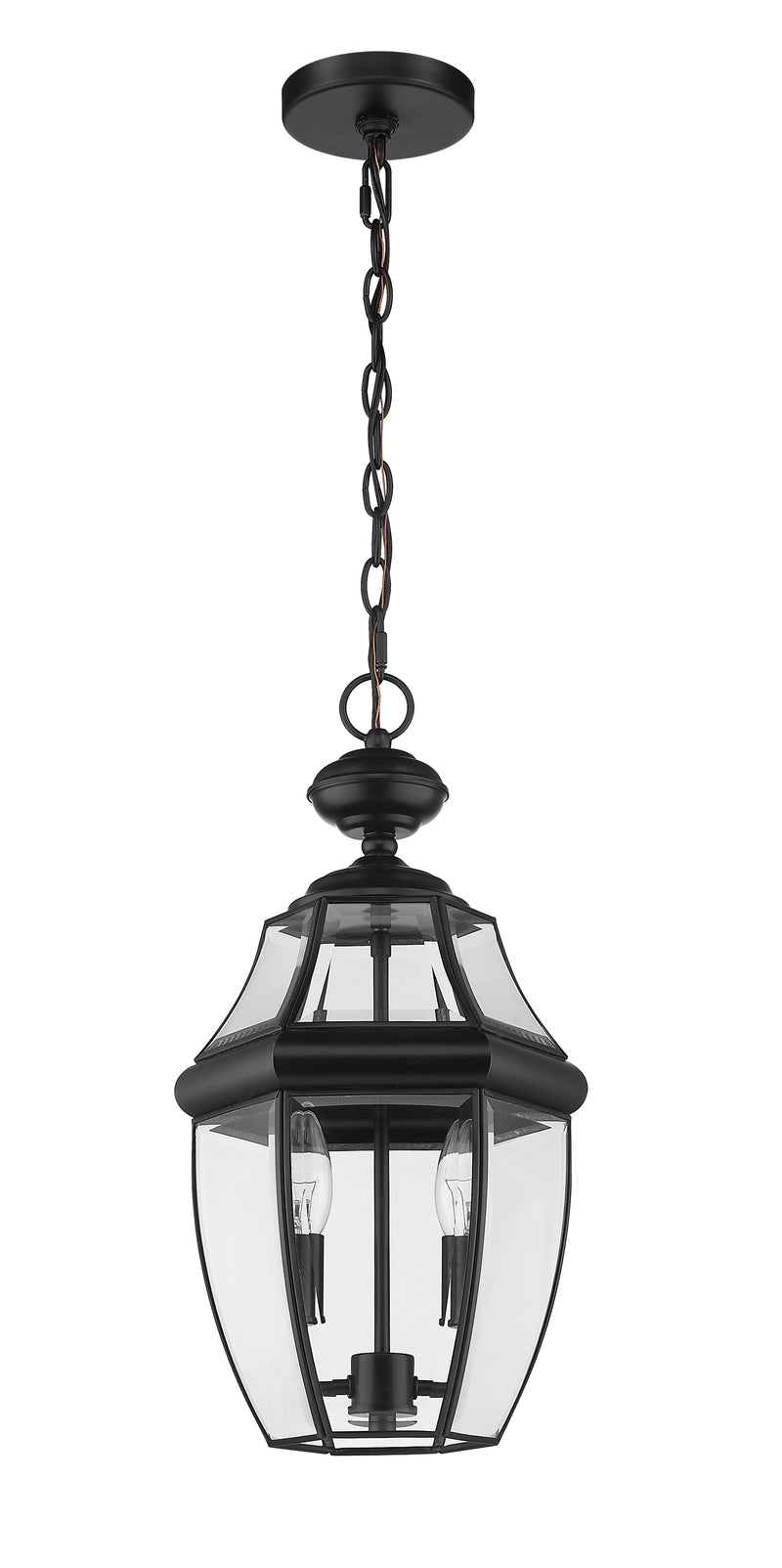 Westover 2 Light 8.75" Outdoor Chain Mount Ceiling Fixture in Black