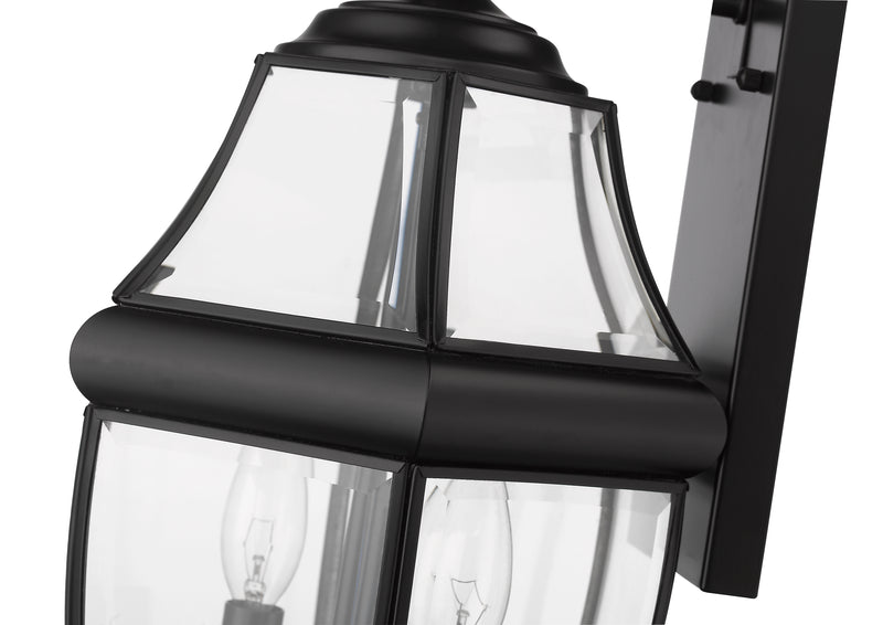 Westover 2 Light 10" Outdoor Wall Light in Black