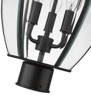 Westover 3 Light 12.25" Outdoor Post Mount Fixture in Black, Post Top Only