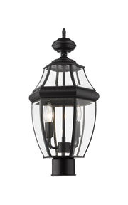 Westover 2 Light 10" Outdoor Post Mount Fixture in Black, Post Top Only
