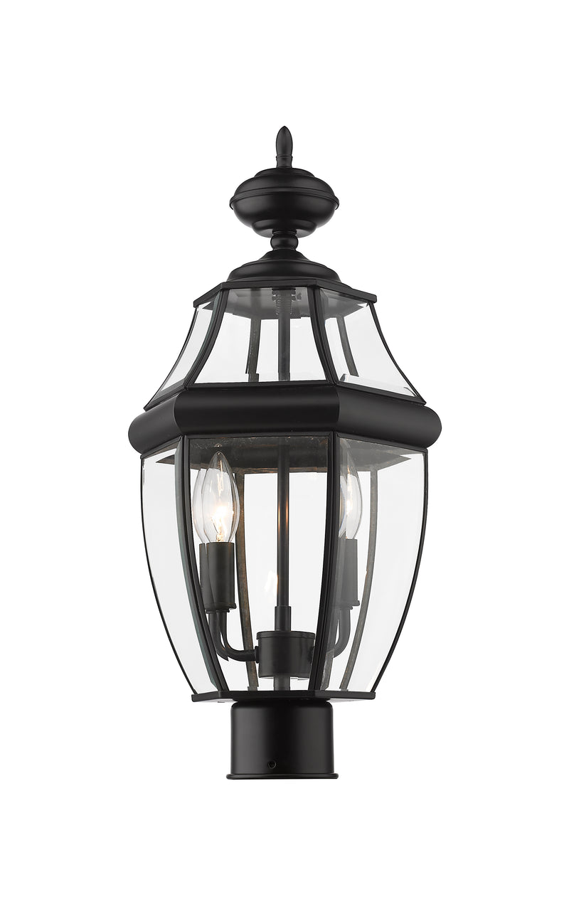 Westover 2 Light 10" Outdoor Post Mount Fixture in Black, Post Top Only