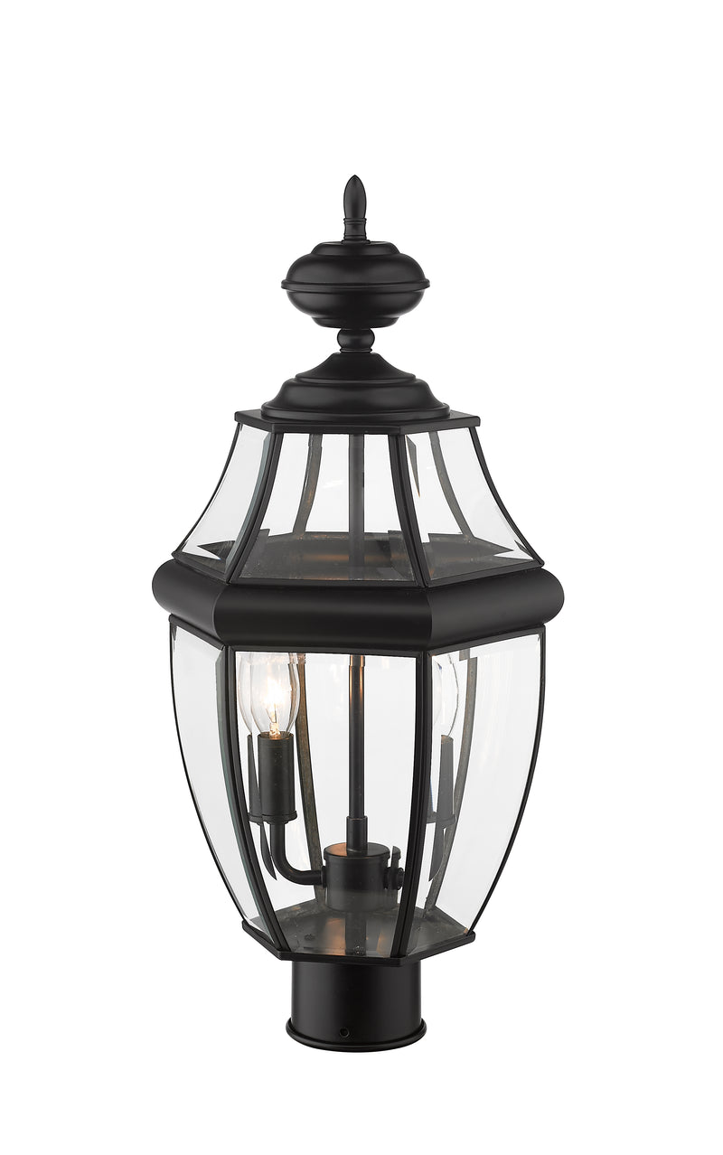 Westover 2 Light 10" Outdoor Post Mount Fixture in Black, Post Top Only
